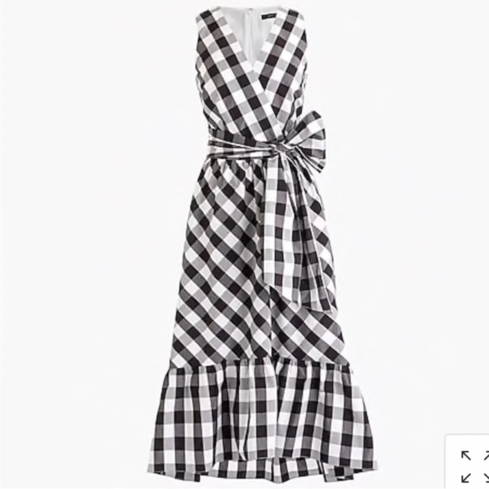 J. Crew Black and White Checkered Dress Size 2 (Without the wrap)